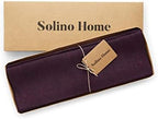 Solino Home 100% Pure Linen Placemats Burgundy, Athena 14 x 19 in, Set of 4 - Image 3