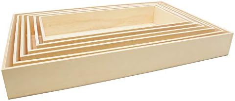 Unfinished Wood Nesting Trays, 2 Sets of 6 Wooden Crafting Trays, for Serving, Organizing, DIY Décor, and Play Tray, by Woodpeckers by Woodpeckers