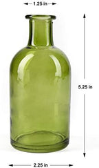 Serene Spaces Living Dark Green Bottle Bud Vase, Apothecary Jars, Centerpiece for Wedding Reception, Elegant Antique Decoration, Mini Flower Vases, 2.25" Diameter & 5.25" Tall, Pack of 48 - Image 5