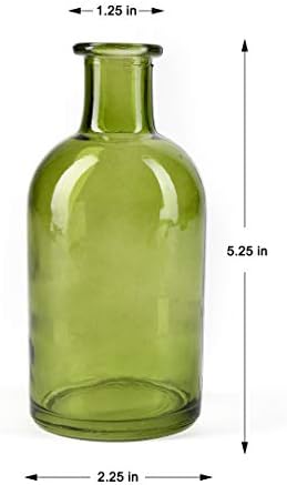 Serene Spaces Living Dark Green Bottle Bud Vase, Apothecary Jars, Centerpiece for Wedding Reception, Elegant Antique Decoration, Mini Flower Vases, 2.25" Diameter & 5.25" Tall, Pack of 48 - Image 5