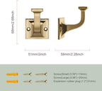 TUNNY 3 Pack Coat Hooks - Champagne Bronze Robe Hooks Decorative Wall Hooks for Bathroom Bedroom Kitchen Towel Robe Clothes Cabinet Closet Bathroom Hardware - Image 2