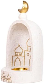 European Style Tea Light Candle Holder Resin Sculpture Palace Shape Candle Holder for Candle Container Suitable for DIY Crafts, Candlesticks, Wedding, Home Decoration - Image 4