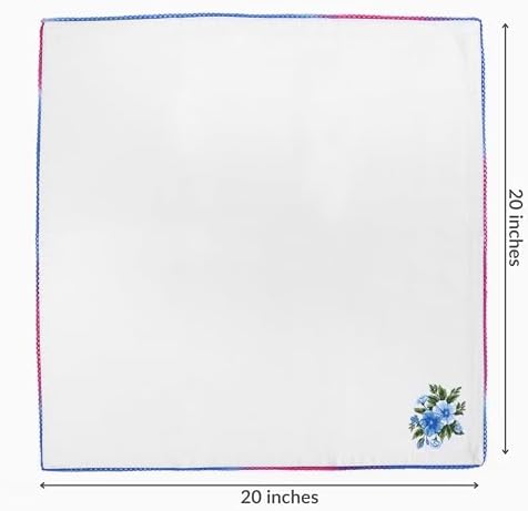 FINGERCRAFT Cloth Napkins Set of 12, 100% Cotton, 20x20 Inch, Multi Floral - Image 7