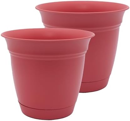 The HC Companies Eclipse Round Planter Pot, 20 Inch, Rose, 2-Pack by TheHCCompanies