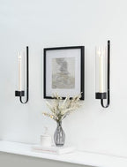 Sziqiqi Black Wall Candle Holders: Metal Candle Sconces for Taper Set of 2 - Image 2