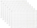 ZeeMart Linen Checked Farmhouse Placemats Set of 6, Bright White 13x19in - Image 7