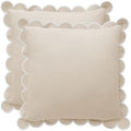 BEBE BASK Scalloped Pillow Cover Set of 2, 18x18, Cotton - Natural by BEBEBASK%C2%AE
