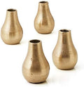 Serene Spaces Living Set of 4 Gold Floral Pear Bud Vase, Stylish Flower Vases for Centerpieces at Weddings, Party Tables, Dining or Coffee Table, Thanksgiving, Fall Decor, 4" Tall & 2.5" Diameter by SereneSpacesLiving