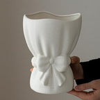 Lvases Bow Knot White Ceramic Decorative Flower Vase for Home Decor - Image 6
