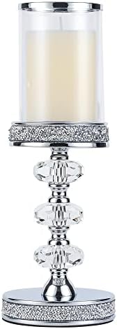 Candle Holder, Pillar Candle Holders, Crystal Candlesticks Holder for Wedding, Parties, Events, Chirstmas,Home Decor, Table Centerpieces CH048LD by Hanjue