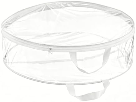 Christmas Wreath Storage Bags, Transparent PVC Garland Containers with Double Zip and Handles for Christmas Decorations (White) by Unknown