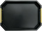 Decorative Wood Serving Tray with Polished Gold Handles, Octagon MDF Tray, Glossy Finish, 16x12 Inch, for Coffee Table, Ottoman (Black) - Image 5