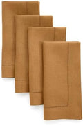 Solino Home 100% Pure Linen Napkins Brown Sugar Woven, 20 x 20 in, Set of 4 by SolinoHome
