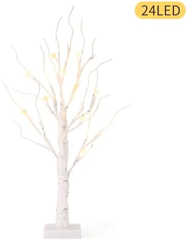 Lighted Birch Tree, 4 Pack 2FT Tree Indoor, Battery Operated Artificial Tree with 24 Warm White Lights, Inside Artificial Branch Tree for Christmas Home Wedding Decor Tabletop Tree Decoration - Image 3