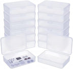 LJY 12 White Rectangular Plastic Boxes, 4.5 x 3.3 x 1.1 in for Model Parts by LJY