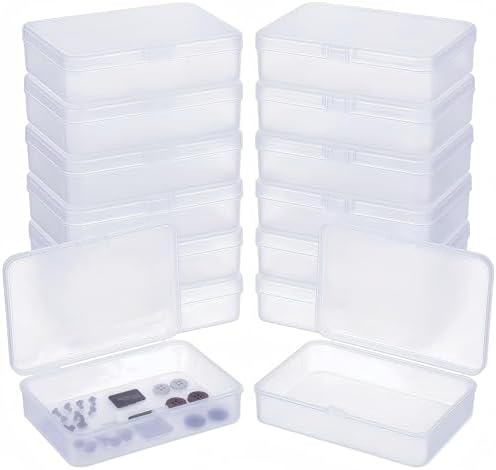 LJY 12 White Rectangular Plastic Boxes, 4.5 x 3.3 x 1.1 in for Model Parts by LJY