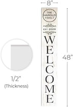 Personalized Welcome Sign for Front Door, Custom Welcome Sign for Porch Outdoor Welcome Home Decorations, 48"x8" PVC Sign (Design 23) - Image 5