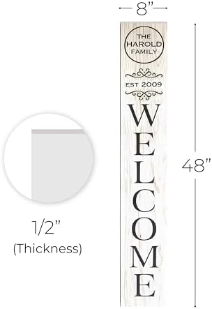 Personalized Welcome Sign for Front Door, Custom Welcome Sign for Porch Outdoor Welcome Home Decorations, 48"x8" PVC Sign (Design 23) - Image 5