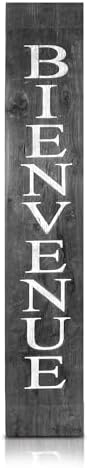 BARNWOODUSA French Wooden Welcome Sign, 5-Foot, Weathered Grey - French by BarnwoodUSA