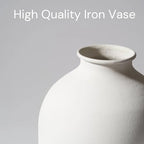 Large White Vase, Big Iron Vase for Long Stem Flowers, Modern Decor - Image 3