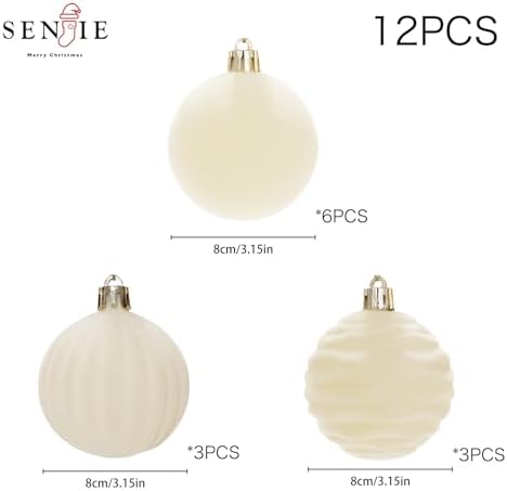 3.15In Velvet Ornaments for Christmas Tree,12Pcs Christmas Ornaments Set - Image 4