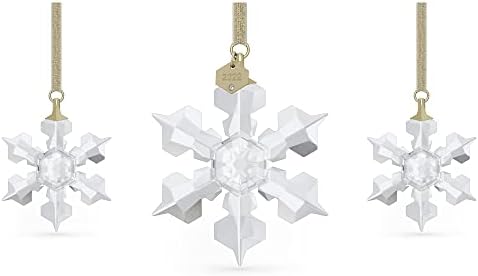 Swarovski Annual Edition Set of Snowflake Ornaments, White Crystals, Part of the Annual Edition Collection by Unknown