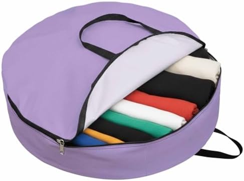 30 Inch Round Storage Bag 1 Pack,Purple Watercolor Solid Color Waterproof Wreath Storage Container with Handles&Zipper Minimalist Style Closet Organizer Bags Garland Box - Image 2