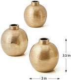 Serene Spaces Living Set of 4 Gold Small Ball Bud Vase, Stylish Flower Vases for Centerpieces at Weddings, Party Tables, Dining or Coffee Table, Thanksgiving, Fall Decor, 3.5" Tall & 3" Diameter - Image 5