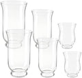 6 Pcs Hurricane Glass Candle Holders, 3 Sizes Pillar Candle Vases by Unknown