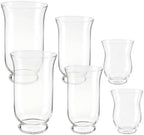 6 Pcs Hurricane Glass Candle Holders, 3 Sizes Pillar Candle Vases by Unknown