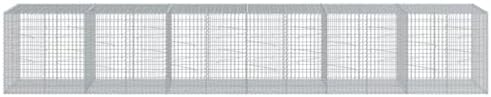vidaXL Gabion Basket with Cover 236.2"x39.4"x39.4" Galvanized Iron - Image 5
