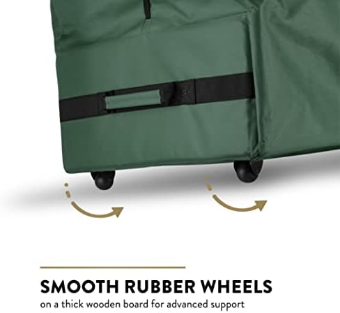ZOBER 600D Oxford Fabric Rolling Christmas Tree Storage Bag - Fits 7.5 Ft Artificial Trees - Waterproof Christmas Tree Bag For Storage Box For Xmas, Durable Handles and Wheels - Card Slot - Green - Image 3