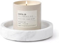 Candle Holders Italy Premium Natural Marble Candlestick Holder for Jar Pillar Candles Large Round Coaster Plate Jewelry Tray Centerpiece for Wedding Dining Table Home Decor White (ZT011) by WORHE