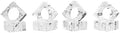 kitCom Mini Napkin Rings Set of 8 Square-Shaped, Crystal Napkin Ring for Thanksgiving, Christmas, Family Gathering, Wedding Reception, Clear with Gift Box by kitComhomekitchen