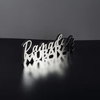 iwa concept | Wooden Acrylic Islamic Tabletop Decors | Ramadan Kareem and Eid Mubarak Decoration | Islamic Muslim Gifts | Ramadan Eid Decoration | (Ramadan Mubarak-2, Silver) - Image 2