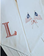 Monogram Wreath Sash, Summer Wreath Sash, 4th of July Wreath Sash, Memorial Day Front Door Decor, Custom Monogram Door Decor (Flag) - Image 5