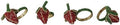 Creative Co-Op 4-Piece Round Handmade Glass Beaded Strawberry Napkin Rings with Gold Cord, Red, Green and Gold Finish by Unknown
