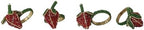 Creative Co-Op 4-Piece Round Handmade Glass Beaded Strawberry Napkin Rings with Gold Cord, Red, Green and Gold Finish by Unknown