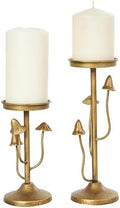 Deco 79 Metal Abstract Mushroom Inspired Candle Holder 10", 7" H, Gold by Unknown