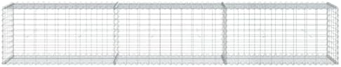 vidaXL Gabion Basket with Cover - Galvanized Iron Cage, 118.1"x19.7"x19.7", Outdoor Landscaping & Decor Solution - Image 5