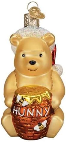 Old World Christmas Winnie The Pooh Glass Blown Ornament for Christmas Tree, Handcrafted Holiday Decoration, Winnie The Pooh Collection by Old+World+Christmas