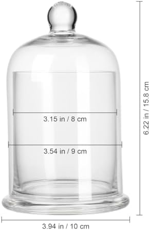 UKCOCO Glass Bell Jar Candle Holder Set of 2 6.22 in Cloche Dome Candle Cups for Home Decor Wedding Centerpiece Party Ambiance Romantic Gift - Image 4