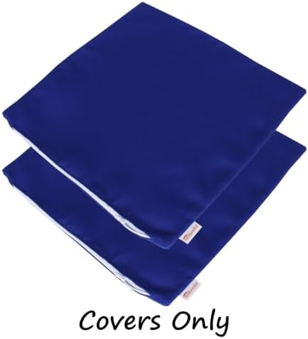 Outdoor/Indoor Sunbrella Throw Pillows Square Set of 2 Pieces 20 inch x 20 inch Canvas True Blue - Cover Only, Insert Not Included - Image 2