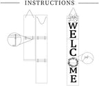 Welcome Sign for Front Porch– 47inch with 12 Wooden Interchangeable Vertical Home Wall Decor(6 double sided disks), Standing and Hanging Farmhouse Outdoor Indoor Decor Welcome Door Sign for - Image 5