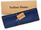 Solino Home 100% Pure Linen Placemats Blue, Athena 14 x 19 in, Set of 4 - Image 3