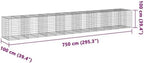 vidaXL Gabion Basket with Cover 295.3"x39.4"x39.4" Galvanized Iron - Image 3