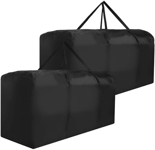 Patio Cushion Storage Bag Waterproof Extra Large Protective Zippered Outdoor Cushion Storage Bags Furniture Storage Bag with Handles, 68" L x 30" W x 20" H (2 Pack) by Bicherub