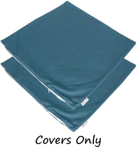 Outdoor/Indoor Sunbrella Throw Pillows Square Set of 2 Pieces 20 inch x 20 inch Spectrum Peacock - Cover Only, Insert Not Included - Image 2