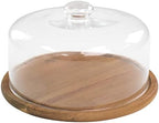 10.2''Glass Dessert Dome with Base, 11.8" Decorative Cake Tray by KVMORZE