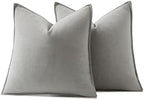 MIULEE Decorative Linen Pillow Covers 20x20 Inch Light Gray - Image 6